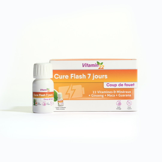 VITAMIN'22 Cure Flash - 7 Jours Pour Se Booster - Goût Orange. - Vitamin'22